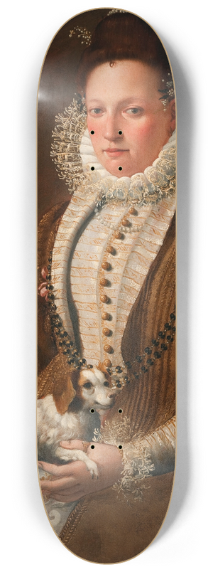 Lavinia Fontana - Portrait of a Lady with a Dog 8.25 inch art skate deck
