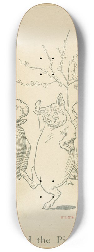 Leonard Leslie Brooke - And the pig 8.25 inch art skate deck