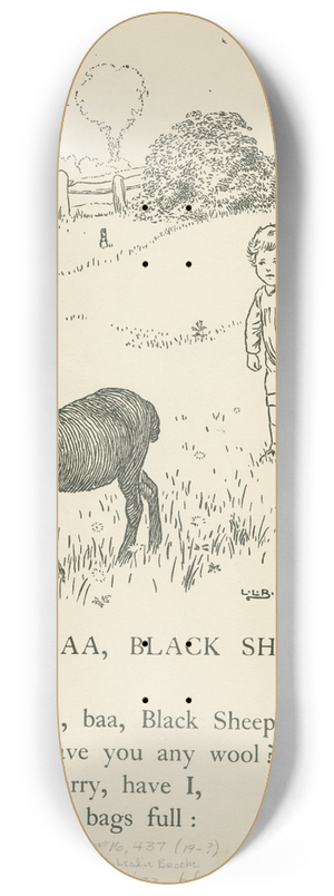 Leonard Leslie Brooke - Baa, baa, black sheep. 8.25 inch art skate deck