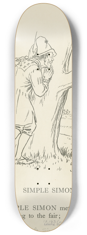 Leonard Leslie Brooke - Simple Simon. 8.25 inch art skate deck