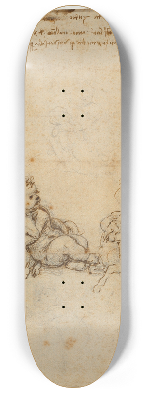 Leonardo da Vinci - Studies for the Christ Child with a Lamb 8.25 inch art skate deck Leonardo da Vinci - Studies for the Christ Child with a Lamb 8.25 inch art skate deck