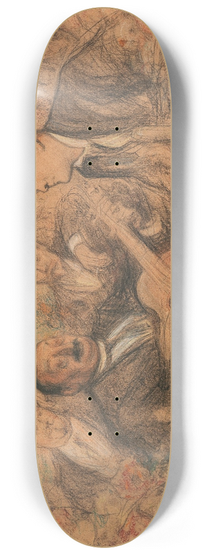 Leonid Osipovich Pasternak - At Konstantin Alexeyevich Korovins, Songs of Ancient Times (Chaliapin and the Artists) 8.25 inch art skate deck