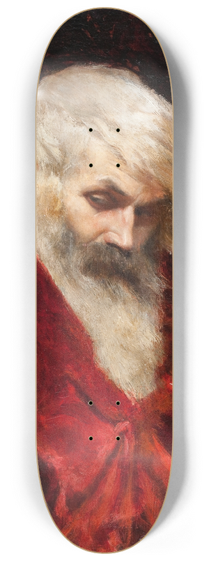 Leon Wyczkowski - Bust of a Bearded Old Man 8.25 inch art skate deck