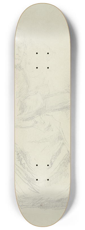 Angilbert Gbel - Sitzendes Mdchen nach rechts mit Buch auf dem Scho 8.25 inch art skate deck