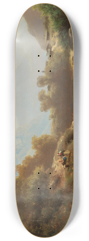 Leopold Heinrich Vscher - A view of Lofer and the Lofer Mountains 8.25 inch art skate deck