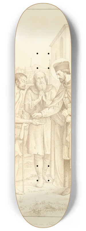 Leopold Kupelwieser - Saint Johannes Nepomuk Distributing Alms 8.25 inch art skate deck