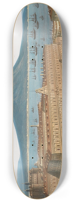 Leopoldo Calvi - Panorama von Neapel 8.25 inch art skate deck