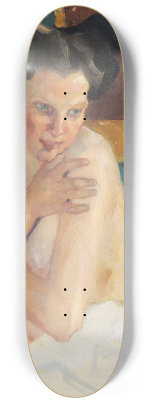 Leo Putz - Erwachen (Sitzender Halbakt) 8.25 inch art skate deck