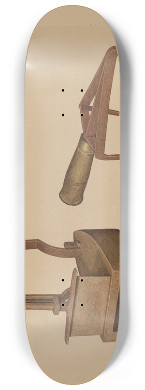 LeRoy Griffith - Iron and Trivet 8.25 inch art skate deck