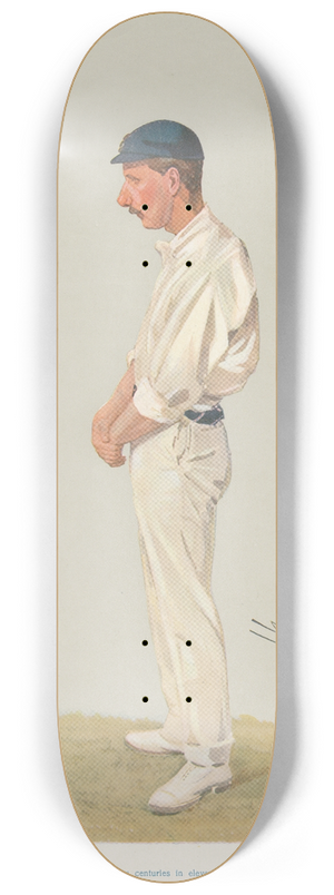 Leslie Matthew Ward - Cricket. Forty-six centuries in eleven years. J.T. Tyldesley. 8 August 1906 8.25 inch art skate deck