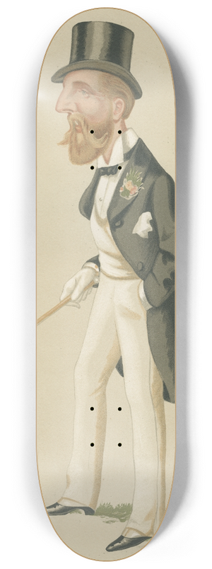 Leslie Matthew Ward - Horse Trainers; Petrarch, Viscount Dupplin, September 23, 1876 8.25 inch art skate deck