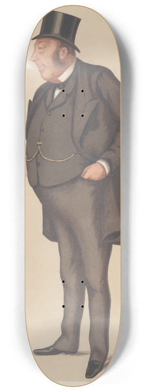 Leslie Matthew Ward - Legal; Attorney-General, John Holker, February 9, 1878 8.25 inch art skate deck Leslie Matthew Ward - Legal; Attorney-General, John Holker, February 9, 1878 8.25 inch art skate deck