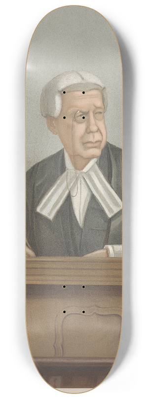 Leslie Matthew Ward - Legal; Plausible, Swinfen Eady, February 13, 1902 8.25 inch art skate deck Leslie Matthew Ward - Legal; Plausible, Swinfen Eady, February 13, 1902 8.25 inch art skate deck
