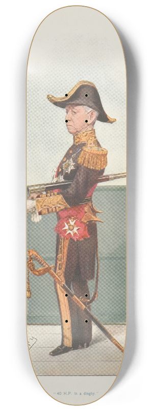 Leslie Matthew Ward - Military and Navy; 40 H.P. in a Dinghy, Admiral Sir Compton Domvile 8.25 inch art skate deck