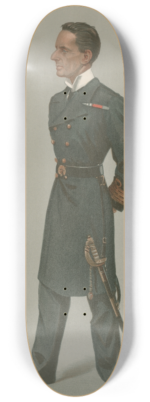 Leslie Matthew Ward - Military and Navy; H.M.S. Powerful, Hon. Captain Hedworth Lambton, June 28, 1900 8.25 inch art skate deck