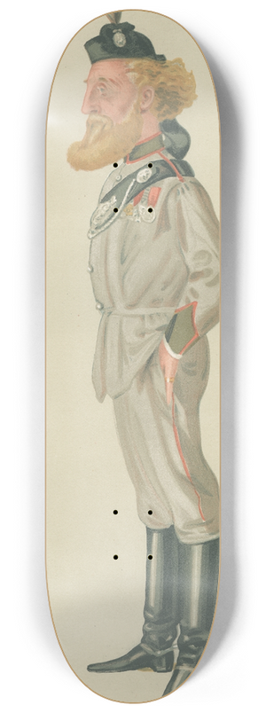 Leslie Matthew Ward - Military and Navy; The Victoria and Geneva Crosses, Colonel Robert James Lloyd Lindsay, November 4, 1876 8.25 inch art skate deck