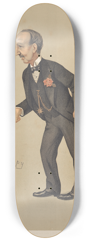 Leslie Matthew Ward - Military and Navy; The Yellow Admiral, Rear-Admiral Edward Field, July 18, 1891 8.25 inch art skate deck