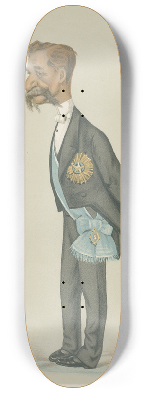 Leslie Matthew Ward - Politicians  Burra Dick Sir Richard Temple. 15 January 1881 8.25 inch art skate deck Leslie Matthew Ward - Politicians  Burra Dick Sir Richard Temple. 15 January 1881 8.25 inch art skate deck