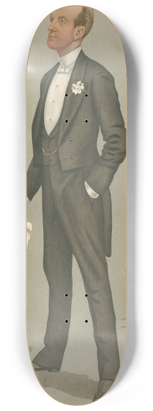 Leslie Matthew Ward - Politicians  Derby Day. Lord Elcho. March 25, 1892 8.25 inch art skate deck