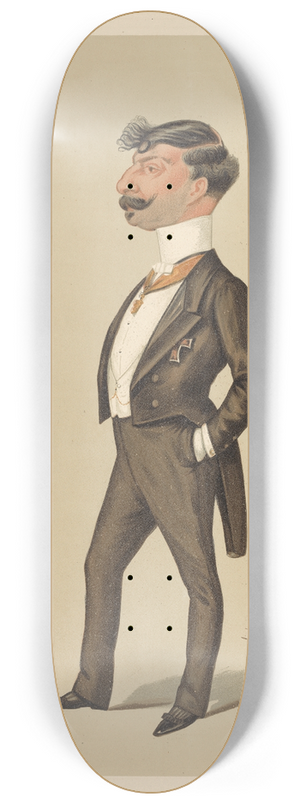 Leslie Matthew Ward - Politicians  Greece. M. John Gennadius (H.E. The Greek Minister). February 11, 1888 8.25 inch art skate deck Leslie Matthew Ward - Politicians  Greece. M. John Gennadius (H.E. The Greek Minister). February 11, 1888 8.25 inch art skate deck