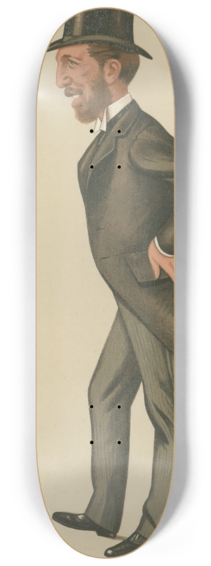 Leslie Matthew Ward - Politicians  the brains of obstruction. Mr. John OConner Power. 25 December 1886 8.25 inch art skate deck Leslie Matthew Ward - Politicians  the brains of obstruction. Mr. John OConner Power. 25 December 1886 8.25 inch art skate deck