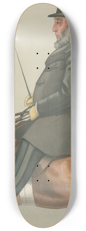 Leslie Matthew Ward - Sports, Miscellaneous; Sport Riders; The Lord Mayor, Sir John Whitaker Ellis, Lord Mayor of London, November 4, 1882 8.25 inch art skate deck