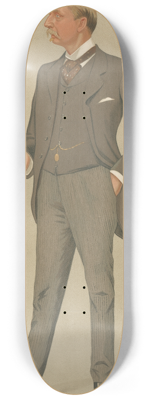 Leslie Matthew Ward - Theatre; Mr. William Hunter Kendal, April 20, 1893 8.25 inch art skate deck