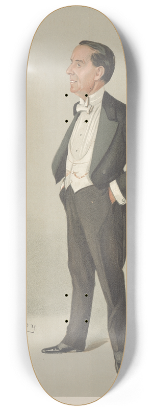 Leslie Matthew Ward - Theatre; The Duffer, Mr. Weedon Grossmith, November 16, 1905 8.25 inch art skate deck