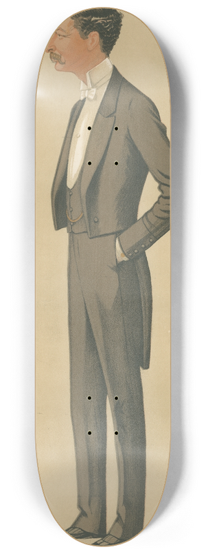 Leslie Matthew Ward - Turf Devotees; Billy, Lord Lurgan, January 9, 1892 8.25 inch art skate deck