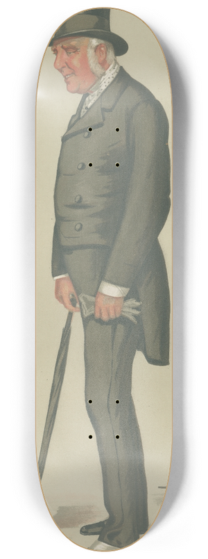 Leslie Matthew Ward - Turf Devotees; George Fox, George Lane-Fox of Bramham, January 29, 1878 8.25 inch art skate deck