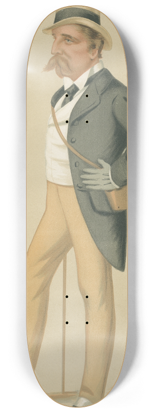 Leslie Matthew Ward - Turf Devotees; Good Looks, Viscount Cole, October 7, 1876 8.25 inch art skate deck
