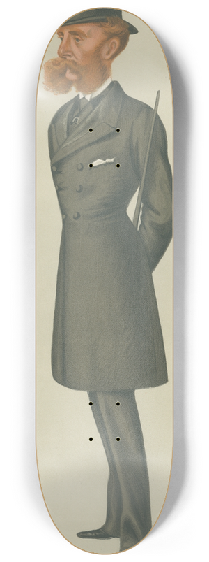 Leslie Matthew Ward - Turf Devotees; The Turf, Mr. Henry Saville, January 3, 1880 8.25 inch art skate deck