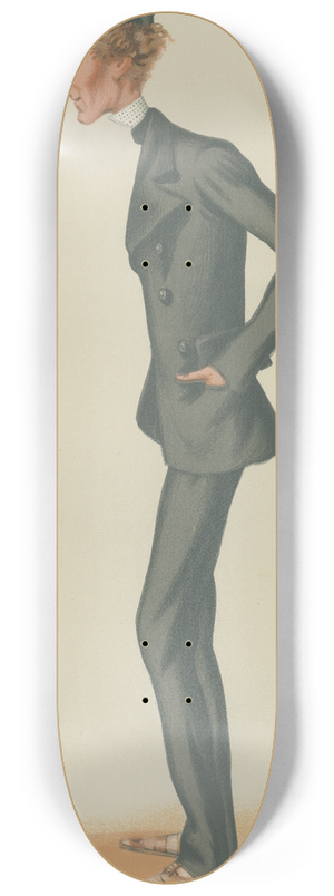 Leslie Matthew Ward - Yachting Devotees; Jour de Ma Vie, Earl Delawarr, August 30, 1879 8.25 inch art skate deck