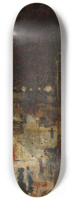 Lesser Ury - Berliner Strae bei Nacht 8.25 inch art skate deck