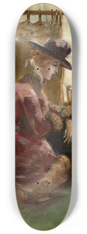 Lesser Ury - Lady in a Caf, Berlin 8.25 inch art skate deck