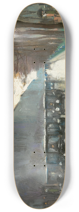 Lesser Ury - Unter den Linden mit Droschken im Regen 8.25 inch art skate deck