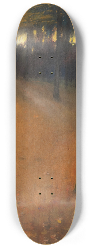 Lesser Ury - Waldlandschaft im Abendlicht 8.25 inch art skate deck