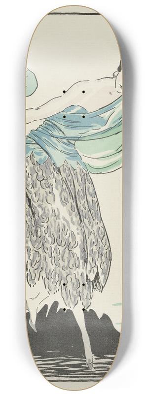 L'Hom - Loiseau dargent ; Robe du soir, compose dune charpe enveloppant le buste 8.25 inch art skate deck