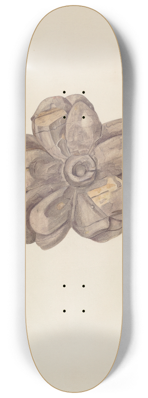 Lionel Ritchey - Wood Carving  Flower 8.25 inch art skate deck