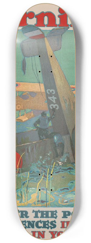 L.N. Britton - Warning! Consider the possible consequences if you are careless in your work 8.25 inch art skate deck