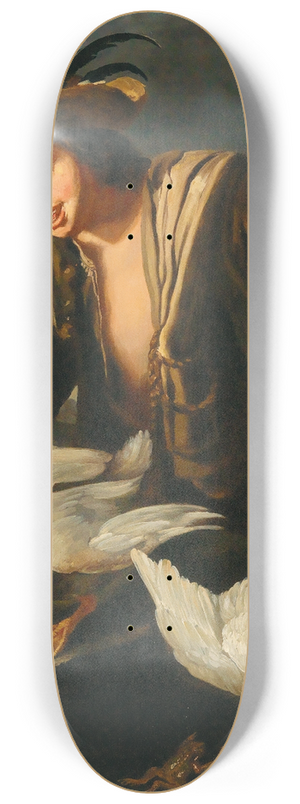 Lombard School - A Boy Holding Two Ducks 8.25 inch art skate deck