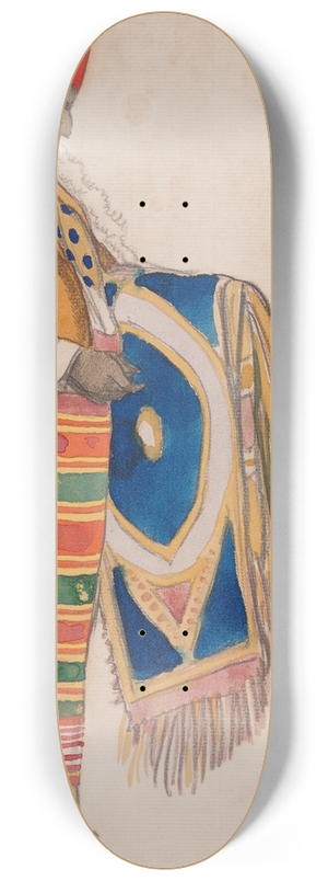 Lon Bakst - Costume design for Aladin ou la Lampe Merveilleuse; Le Marchand de tapis 8.25 inch art skate deck