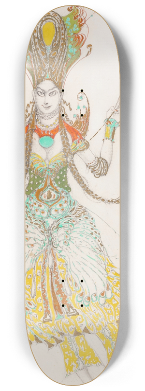 Lon Bakst - Costume design for Tamara Karsavina as LOiseau de Feu 8.25 inch art skate deck