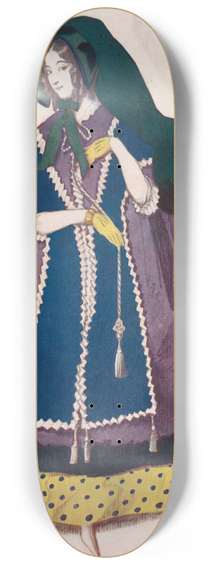 Lon Bakst - Projet de costume, excut par Lon Bakst pour le ballet Les papillons 8.25 inch art skate deck