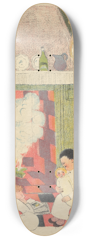 Lon Spilliaert - Les enfants pauvres devant ltre avec leurs jouets de la Saint-Nicolas 8.25 inch art skate deck