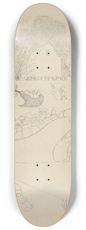 Lon Spilliaert - Les plaisirs de la glissade au traneau 8.25 inch art skate deck