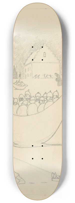 Lon Spilliaert - Les plaisirs de la glissade au traneau 8.25 inch art skate deck