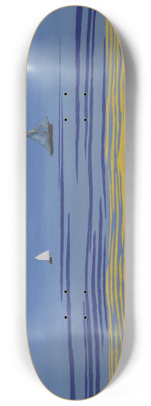 Lon Spilliaert - Marine avec bateaux  voiles 8.25 inch art skate deck