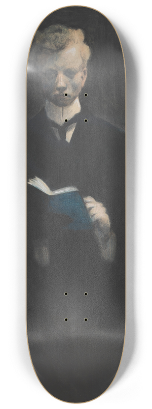 Lon Spilliaert - Self Portrait with Blue Sketchbook 8.25 inch art skate deck Lon Spilliaert - Self Portrait with Blue Sketchbook 8.25 inch art skate deck