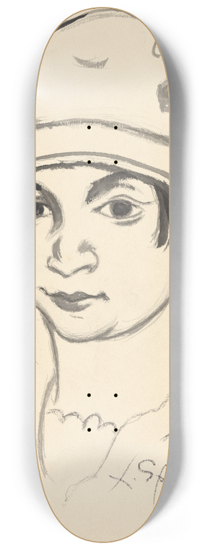 Lon Spilliaert - Vrouw met baret 8.25 inch art skate deck